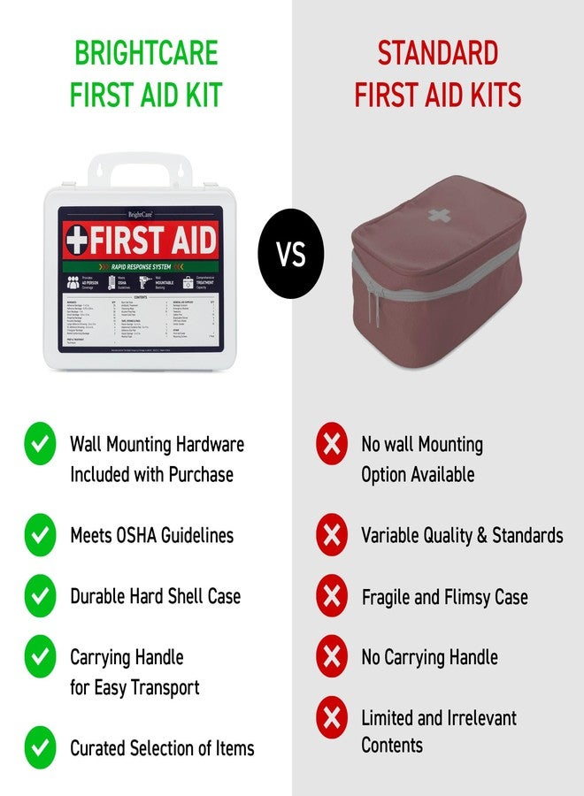 BrightCare First Aid Kit for Business, Wall Mountable & Portable with Hard Case, OSHA Compliant for Businesses, Office, Restaurants, Work Vehicles, Retail & Service Spaces - 200 Piece - Medium - Image 4